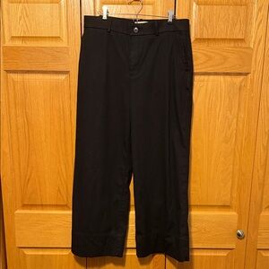 SPANX black cropped wide leg high rise pants stretch pockets size extra large